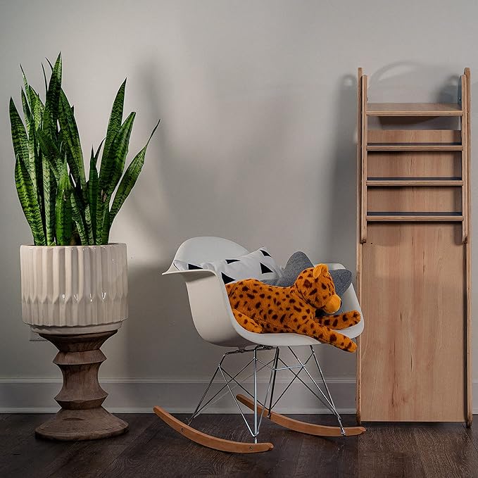 Avenlur Indoor Folding Slip and Slide for Kids - Easy Set Up, Easy to Store Playset, Safe Toy for Toddlers, Foldable Wooden Large First Slide with Extra Long Slipping Slope Ages 1.5-4 Years (Blue)