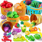 JOYIN Educational Toys Play Food Set for Toddlers, Cutting Food for Preschool Activities, Pretend Play Kitchen Accessories, Learning Toys, Color Sorting Set for Boys & Girls, Gifts for Christmas
