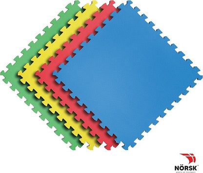 Norsk Reversible Kids Puzzle Play Mats 1/2" Thick EVA Interlocking Foam Tiles (Multicolor/Black 40 Tiles - 160 sq. Ft. 1/2" Thick)