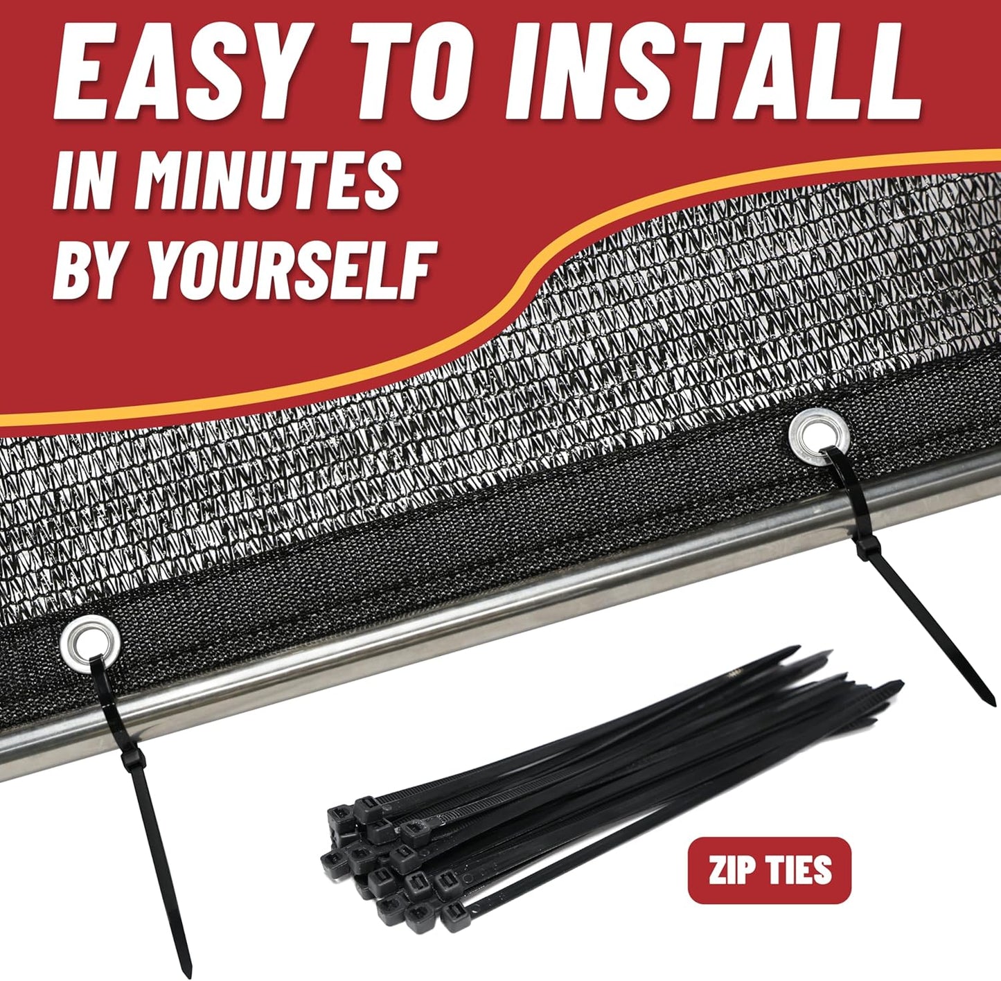 ShadeMart 50% Shade Cloth for Plant, Black 5FT x 10FT Custom Size Outdoor Shade Tarp, Shade Cover with Upgrade Grommets and Zip Ties, Netting Sunblock Net for Vegetables Flower Garden Greenhouse