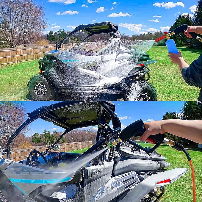 YAMATIC Short Pressure Washer Gun with Stainless Steel Swivel 3/8" Quick Connector, Power Washer Handle with Easy Pull Trigger Replacement for Ryobi, Simpson, Craftsman, DeWalt, 4000 PSI