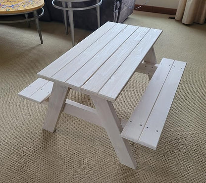 "Generic" Kids Picnic Table Made from Cedar Lumber (White)