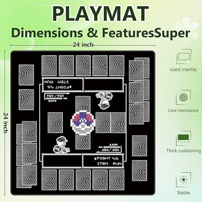 Premium PTCG playmat Set - 24x24 for Pokemon mat with 22 Damage counters and Storage Bag - Ideal for PTCG Board Game and TCG Play(Style4)