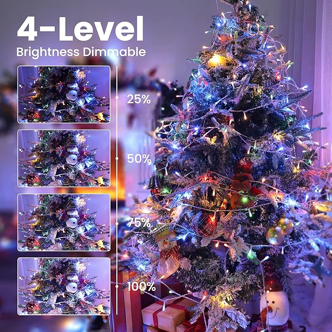 Color Changing Christmas Lights, 338ft 1000 LED White & Multicolor Christmas String Lights with Remote, 11 Modes Christmas Twinkle Lights Waterproof for Christmas Party, Garden, Xmas Tree Decorations