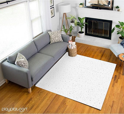 Play Platoon Non-Toxic Large Kids Play Mats for Floors, 9 Tile 72 x 72 inch - Extra-Thick Interlocking Comfortable Cushioned 24 x 24 in. Puzzle Mat with Border, Neutral Playmat Rug for Toddlers
