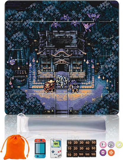 Premium PTCG playmat Set - 24x24 for Pokemon mat with 22 Damage counters and Storage Bag - Ideal for PTCG Board Game and TCG Play (Style3)