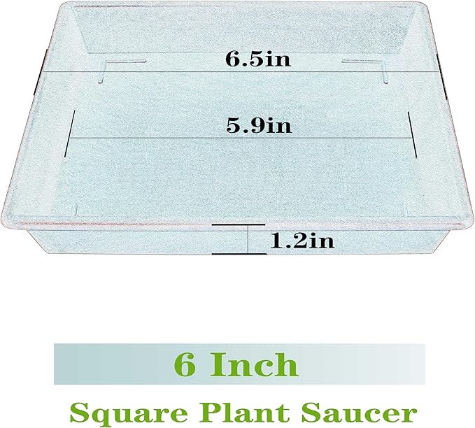 Square Plant Saucer 6 Inch 5 Pack6 8 12 14 16 18 20 Heavy Duty Plastic Plant Saucers for Indoors Outdoors, Plant Trays for Pots, Flower Pot No Holes Plant Drip Trays