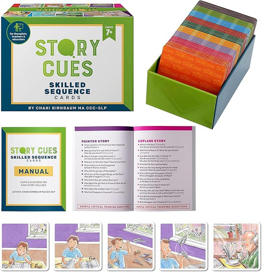 Story Cues Skilled Sequencing Cards, Speech Therapy Materials, Social Skills Game, English Language Learners Games, Storytelling Cards, Sentence Building and Picture Cards