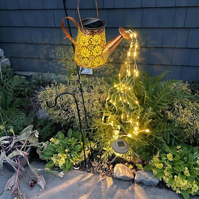 Watering Can Light Solar Powered: Garden Lights Waterproof Outdoor Yard Decoration - Flower Lanterns Hanging Patio Proch Pathway Decor - Gardening Birthday Gifts for Women Mom Wife Grandma