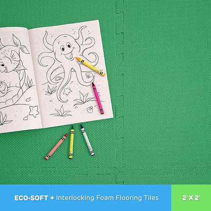 Flooring Inc's 1/2" Soft Non-Toxic Baby Play Mat, Toddler Playmat, Colorful Puzzle PlayMat, Floor Mats for Kids & Babies, EVA Foam Interlocking Tiles for Nursery & Playroom | Blue, 12 Tiles, 48 Sq/Ft