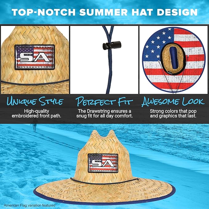 S A Company Summer Straw Hats for UV Sun Protection | Unisex Adult