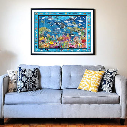 Think2Master Ocean Life 250 Pieces Jigsaw Puzzle Fun Educational Toy for Kids, Boys, Girls, School & Families. Great Gift for Boys & Girls Ages 8-10+ to Stimulate Learning. 14.2” X 19.3”