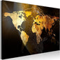 artgeist Textured Canvas Wall Art World map 35x24 in - 1pcs Painting Canvas Prints Picture Artwork Image Framed Contemporary Modern Wall Home Map Continent Sun Abstract k-C-10000-b-a