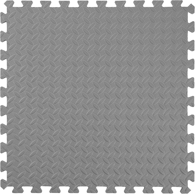 IncStores 1/2 Inch Thick Diamond Soft Foam Flooring Tiles | High-Density Interlocking Foam Tiles for Rugged Style in Your Home Gym, Playroom, and More | Grey, 16 Tiles