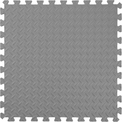 IncStores 1/2 Inch Thick Diamond Soft Foam Flooring Tiles | High-Density Interlocking Foam Tiles for Rugged Style in Your Home Gym, Playroom, and More | Grey, 16 Tiles