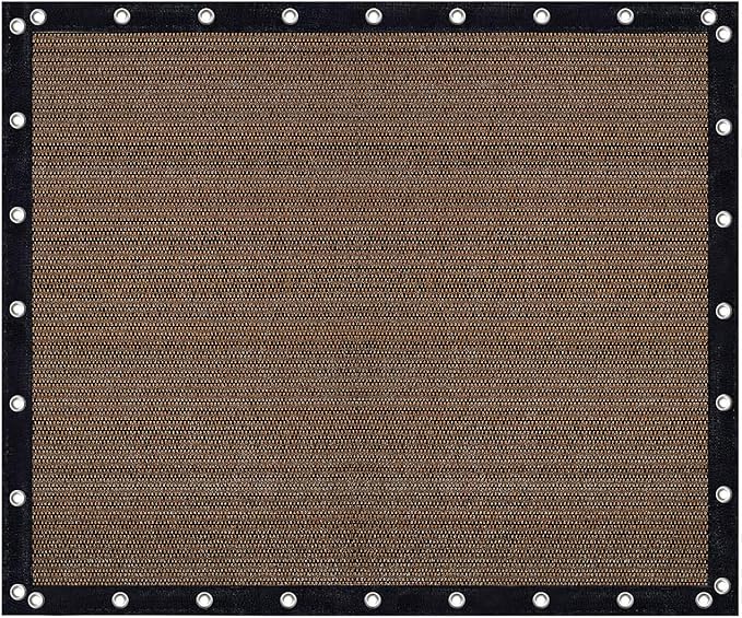 VICLLAX Shade Fabric Sun Shade Cloth Privacy Screen with Grommets for Patio Garden Pergola Cover Canopy 10x12 FT, Mocha