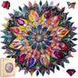 Jiroinlly Wooden Jigsaw Puzzles 500 Pcs - Diamond Mandala Wooden Puzzles for Adults, Luxurious Shaped Wood Puzzle, Beautiful Package, Best Gift for Adults and Kids, Family Game, 16.4'' x 16.7''
