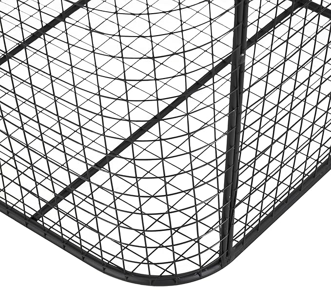 Deco 79 Metal Large Open Frame Wire Grid Storage Basket with Curved Sides and Ring Handles, 30" x 20" x 20", Black