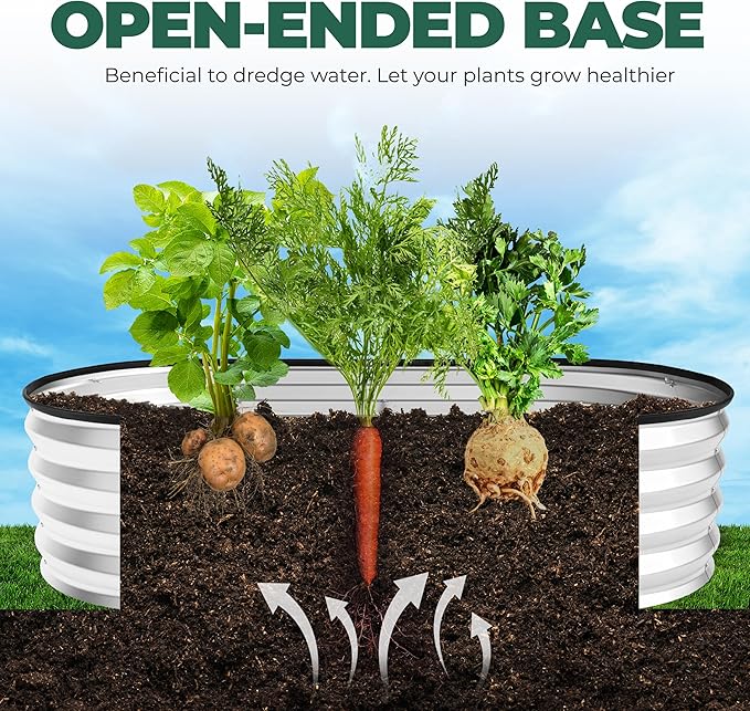 Utopia Home Galvanized Raised Garden Bed, 4 by 2 feet Lightweight Planter Boxes Outdoor with Easy Assembly, Large Garden Bed for Vegetables, Fruits, Flowers, Silver, Pack of 2