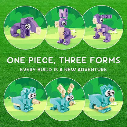 1 in 3 form transformatinon Party Favors Kids Building Blocks Sea Animals 12 Packs Party Favors BuildingSet for Birthday, Goodie Bag Stuffers,Classroom Prizes,Easter for Boys andGirls Ages 6-12