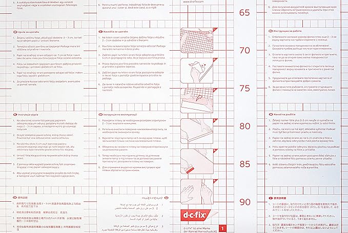 d-c-fix 346-0431-3PKA Self-Adhesive Privacy Glass Window Film, Venetian Garden, 17" x 78" Roll, 3-Pack with Applicator