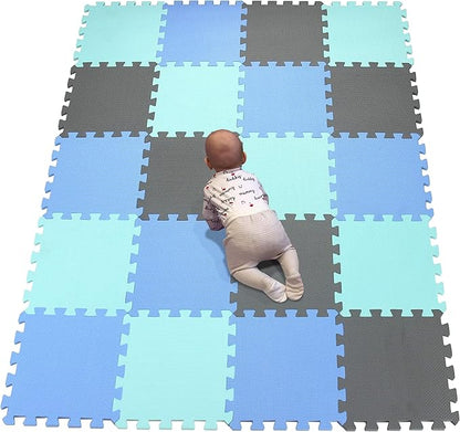 YIMINYUER® 20 Tiles (30cm×30cm×1cm Each Tile) Baby Soft Puzzle Play Mats, Kids Thick EVA Foam Floor, Toddlers & Children's Soft Interlocking Mat R07R08R12G301020