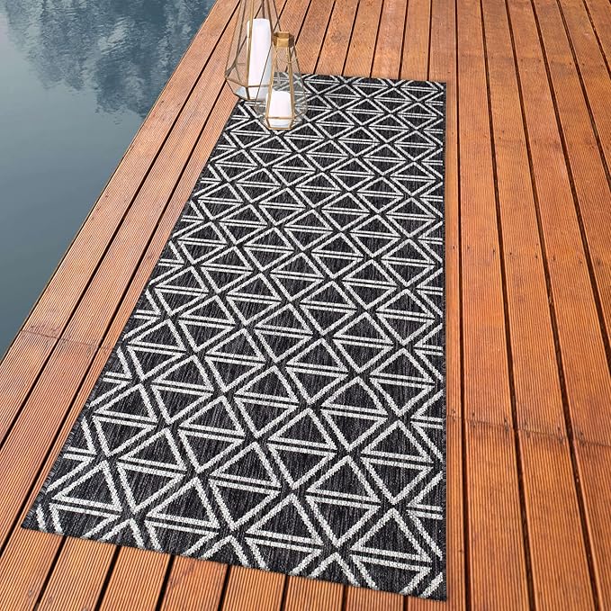 Keen Home Design Outdoor Runner Rug - 2x10 Washable Indoor/Outdoor Rug for Patio, Balcony, Kitchen, Garden, Beach, Deck and Porch. Size: 2'2" x 9'11"
