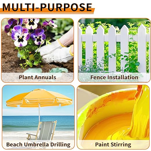 4 x 16 Inch Auger Drill Bit for Planting–Garden Spiral Hole Drill Planter for Bulbs, Bedding Plants & Umbrella Holes|3/8" Hex Drive|The Ultimate Bulb Planter Tool for Cordless Drill