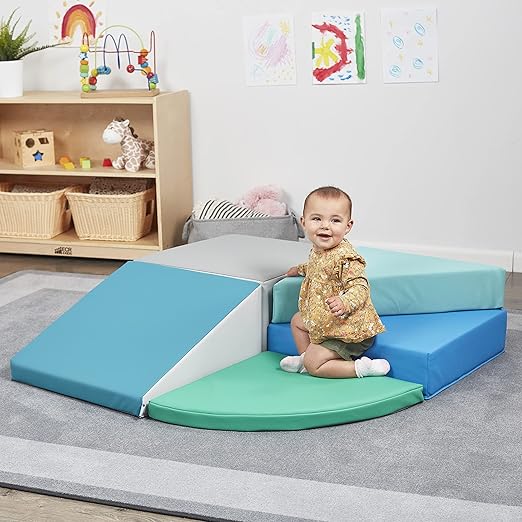 ECR4Kids SoftZone Tiny Twisting Climber, Beginner Playset, Contemporary, 5-Piece