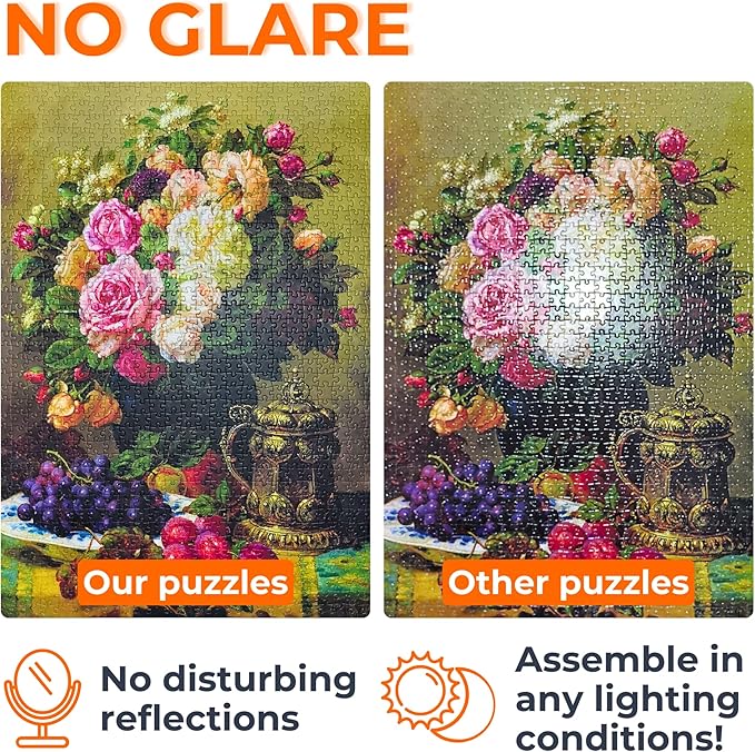 Magical Bird in Tree of Flowers Painting – 1000 Pieces Jigsaw Puzzle for Adults – Matte Finish, Soft Touch, Easy to Assemble, Tight Fit, Vivid Colors, Missing Pieces Service