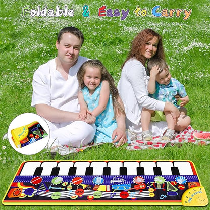 Musical Piano Mat for Toddlers - 28 Music Sounds Floor Piano Keyboard Dance Playmat - Toy & Gift for Kids 1-5 Years Old Boys Girls