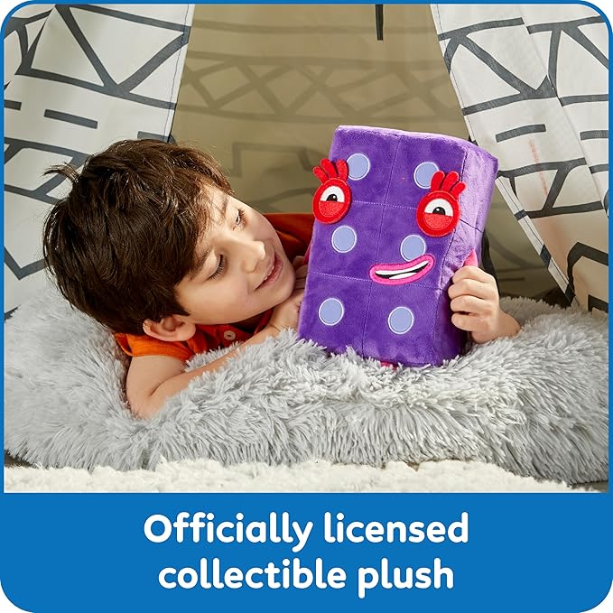 hand2mind Numberblock Six Playful Pal, Plush Figure Toys, Numbers for Toddlers, Preschool Math Learning Toys, Stuffed Animal Plushies, Counting Blocks, Soft Stuffies, Kids Birthday Gifts