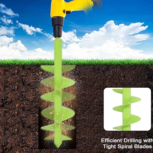 TCBWFY Auger Drill Bit for Planting 3.5"x16",Extended Length Garden Auger Spiral Drill Bit for Planting Bulbs Flowers,Planting Auger for Drill Post Hole Digger for 3/8”Hex Drive