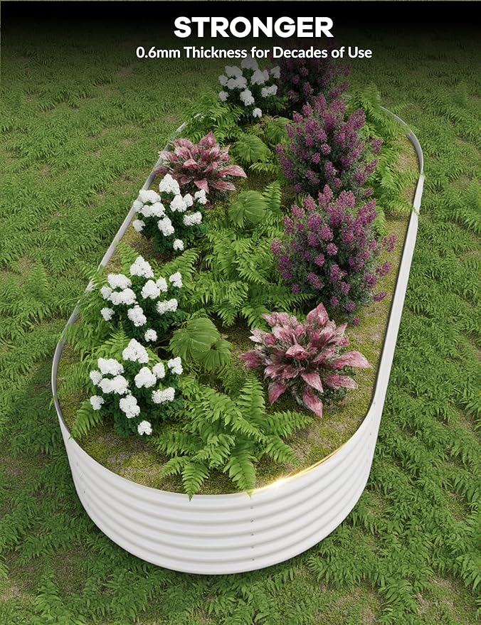 2 Pcs Raised Garden Beds Outdoor 10x4x1.5ft - Galvanized Steel Planter Box for Vegetables, Flowers, Rust-Resistant Garden Box, Easy Assembly Raised Beds, Durable Planters for Outdoor Plants, Beige