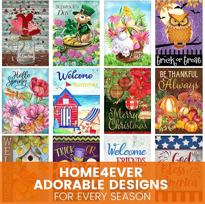 Spring Garden Flags 12.5x18 Double Sided - Floral Watering Can Flag Printed in Premium Polyester - Seasonal House Welcome Banner for Outdoor, Yard, Lawn, Deck, and Patio - Suits Most Holder