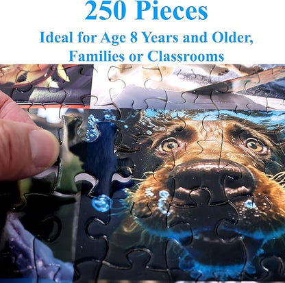 Think2Master Cute Dogs 250 Pieces Jigsaw Puzzle Featuring heartwarming Puppies and Dogs. Fun Toy for Kids, School & Families. Great Gift for Boys & Girls Ages 8+. Size: 14.2” X 19.3”