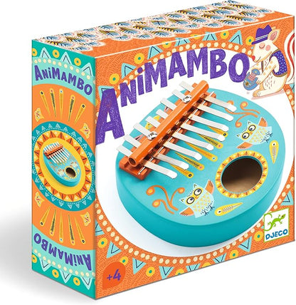 DJECO Animambo Kalimba - Safe Music Instrument for Kids, Cute Educational Toddler Musical Toy for Motor Skills, Creativity, Imagination & Rythym - Toys for 4+ Years Girls & Boys