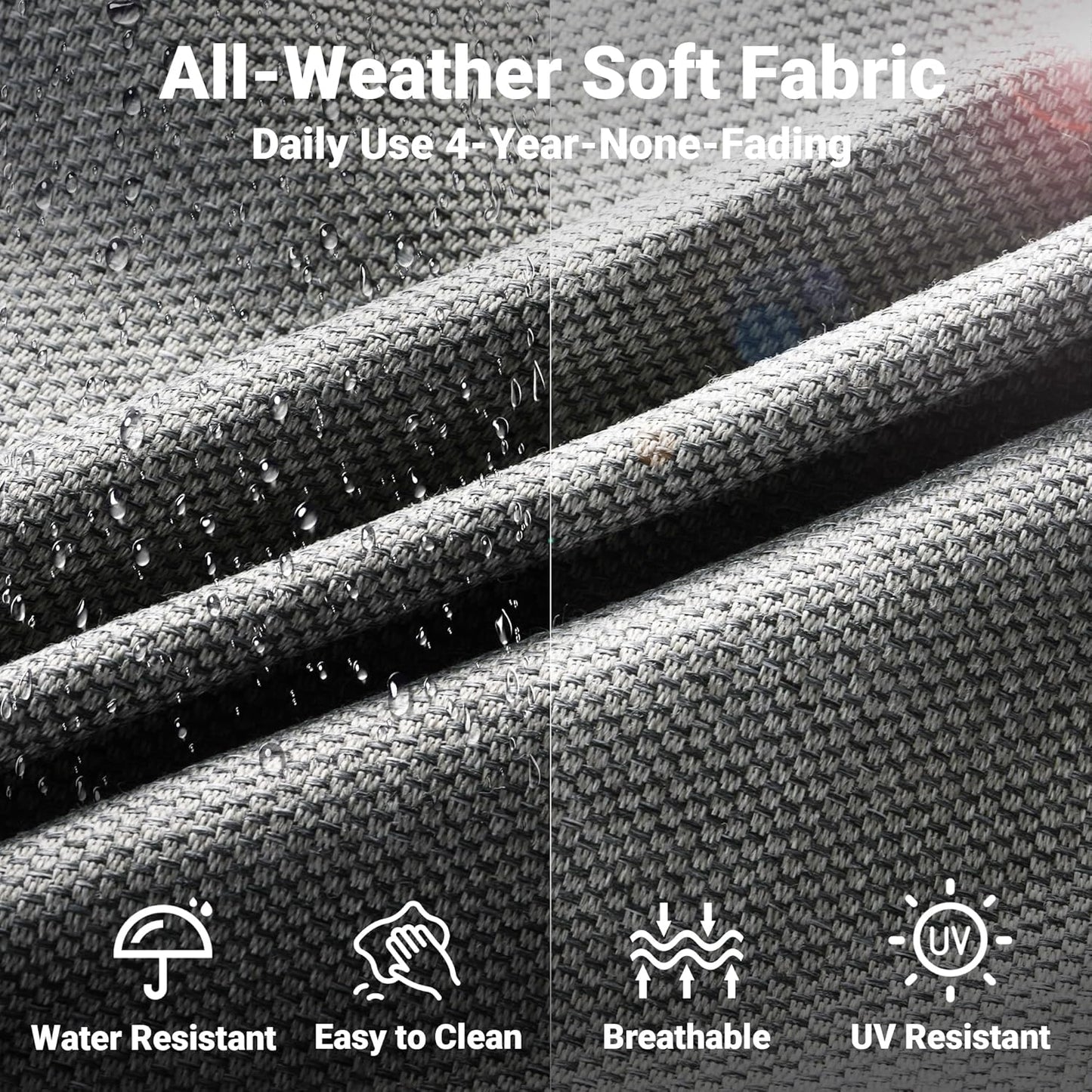 ovios 2 Pieces Patio Furniture Set, Outdoor Wicker Chairs of 2, All Weather High Back Rattan Chairs 2-Seater with Comfy Cushions for Porch Deck, Dark Grey