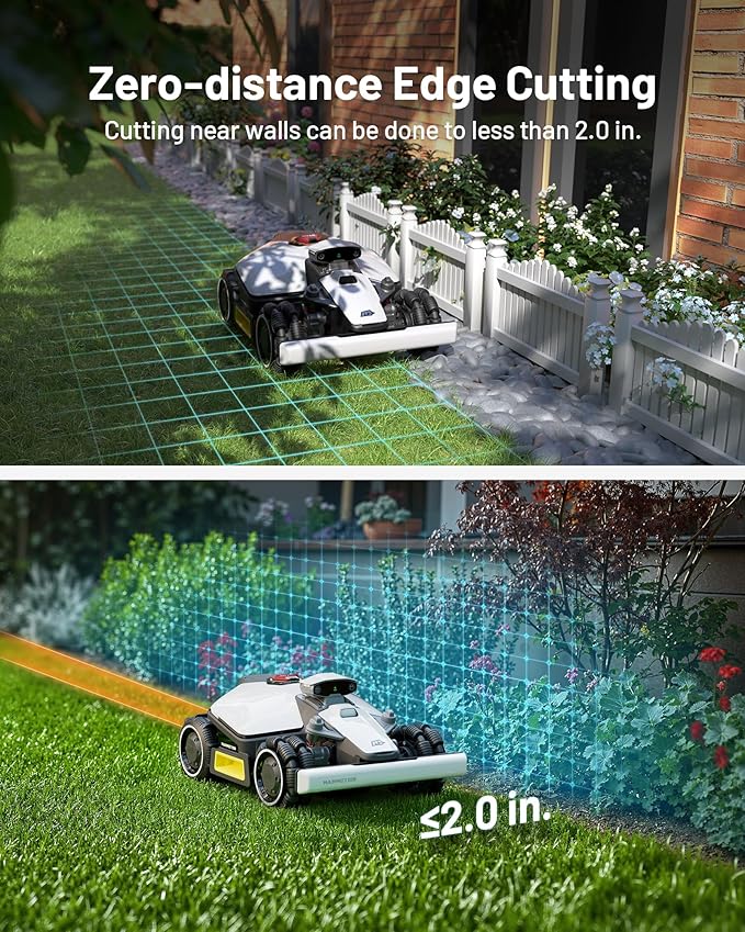 LUBA mini AWD 1500H Robot Lawn Mower with 4G for 0.37 Acre, All-Wheel-Drive for 80% Slope, No Perimeter Wire, UltraSense AI Vision+RTK Auto-Mapping, Cutting Height 2.2"-4.0"