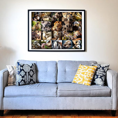 Think2Master Animal Families 250 Pieces Jigsaw Puzzle Featuring heartwarming Parent and Child Pairs. Fun Toy for Kids, School & Families. Great Gift for Boys & Girls Ages 8+. Size: 14.2” X 19.3”