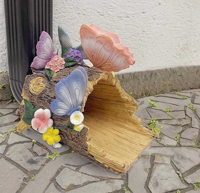 Butterfly Statues Garden Decoration Gutter Downspout Extension Statues,Resin Statue Outdoor Decor,Animal Downspout Diverter,Decorative Gutter Extension,3"×3" Downspout Extender Diverter Splash Block