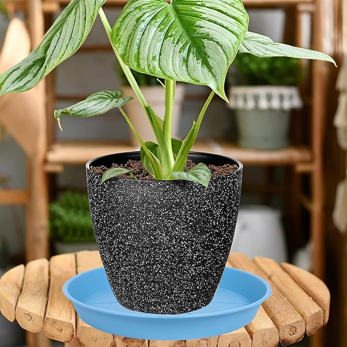 3 Pack of Plant Saucer 20 22 inch, 3.6" Depth, Large Heavy Duty Plastic Saucers 21" Round, Plant Drip Trays for for Indoors Outdoor, Plant Water Tray for Planters 19-23" (22", Teal)