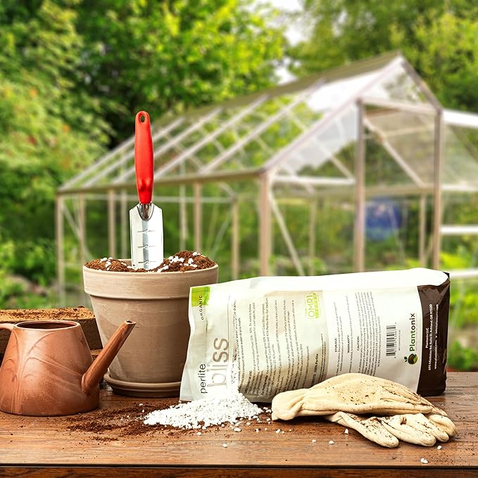 Perlite Bliss (16 Qts) - Organic Perlite for Plants - Coarse Perlite Bulk Soil Amendment - Chunky Perlite for Plants, Potting Soil, Garden Soil, & Coco Coir - Horticultural Perlite for Gardening