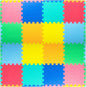 ProSource Foam Puzzle Floor Play Mat for Kids and Babies with Solid Colors, 36 or 16 Interlocking Tiles with Borders, Assorted