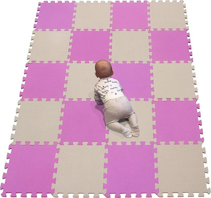 YIMINYUER® 20 Tiles (30cm×30cm×1cm Each Tile) Baby Soft Puzzle Play Mats, Kids Thick EVA Foam Floor, Toddlers & Children's Soft Interlocking Mat R03R10G301020
