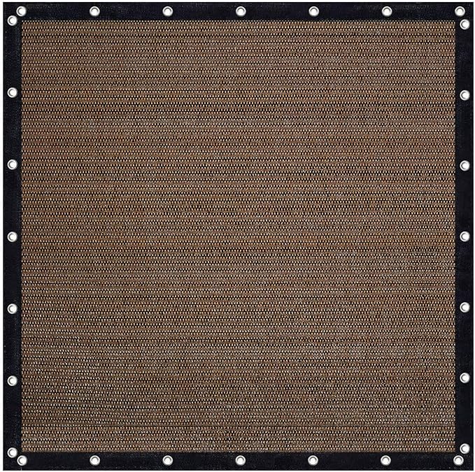 VICLLAX Shade Fabric Sun Shade Cloth Privacy Screen with Grommets for Patio Garden Pergola Cover Canopy 10x10 FT, Mocha