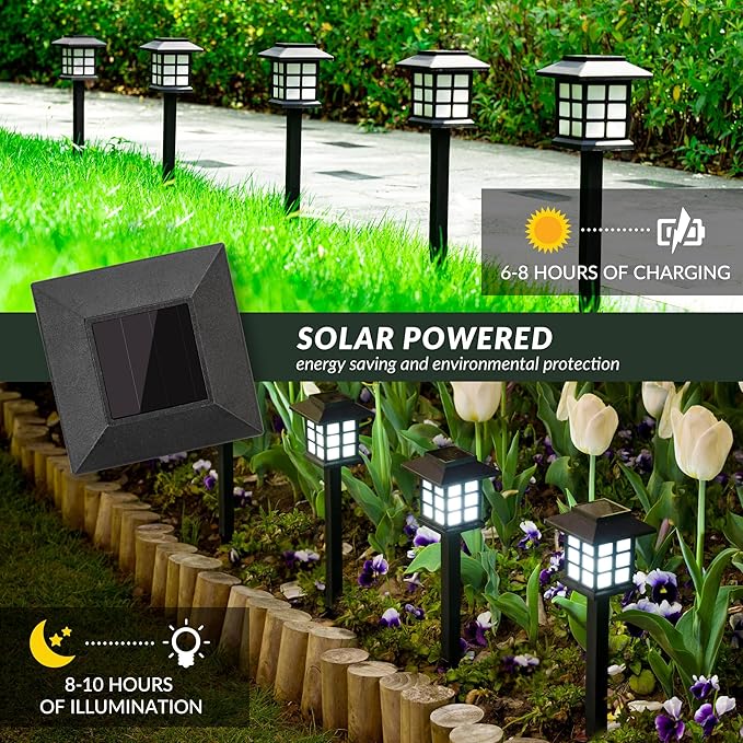 SOLPEX Solar Outdoor Lights,12 Pack Solar Path Lights, Solar Walkway Lights Outdoor, Solar Garden Lights, Solar Pathway Lights Outdoor Waterproof for Garden, Yard, Landscape and Driveway(Cold White)