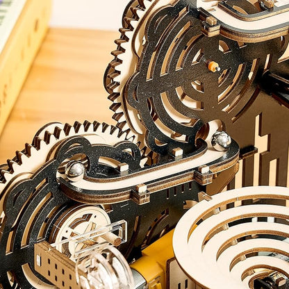 3D Wooden Puzzles Marble Run Set - Mechanical Model Kits with Motor, Brainteaser and Puzzle for Christmas/Birthday,Gifts for Adults and Teens to Build Combination