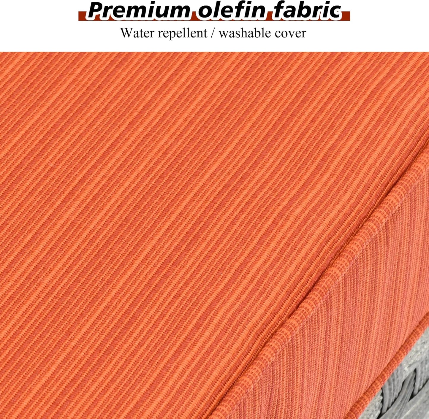 HOOOWOOO 10 Piece Modular Patio Outdoor Sectional Furniture Set with Gas Propane Fire Pit Table,Wicker Conversation Sofa Set with Swivel Chairs,Outside Couch Set(Orange Red)