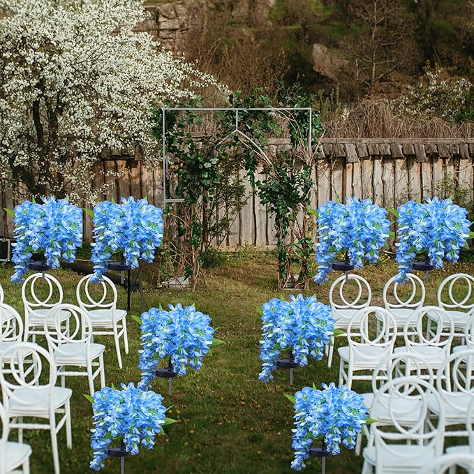 2Pack Solar Waterproof Wisteria Flowers Garden Lights Upgraded Solar Panel 2 Glowing Lighting Modes for Outdoor Yard Walkway Lawn Decor Birthday Gift